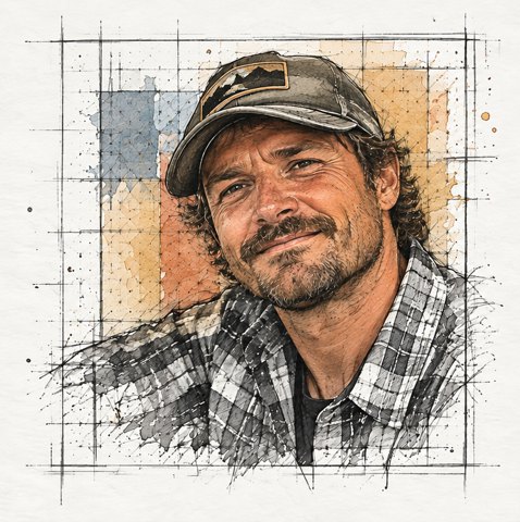 Illustrated portrait of a team member